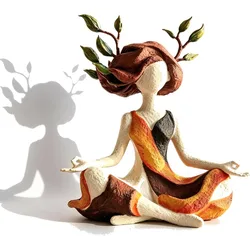 Resin Goddess of Nature Sculpture - Abstract Home Decor Figurine for Inner Serenity and Growth (B)