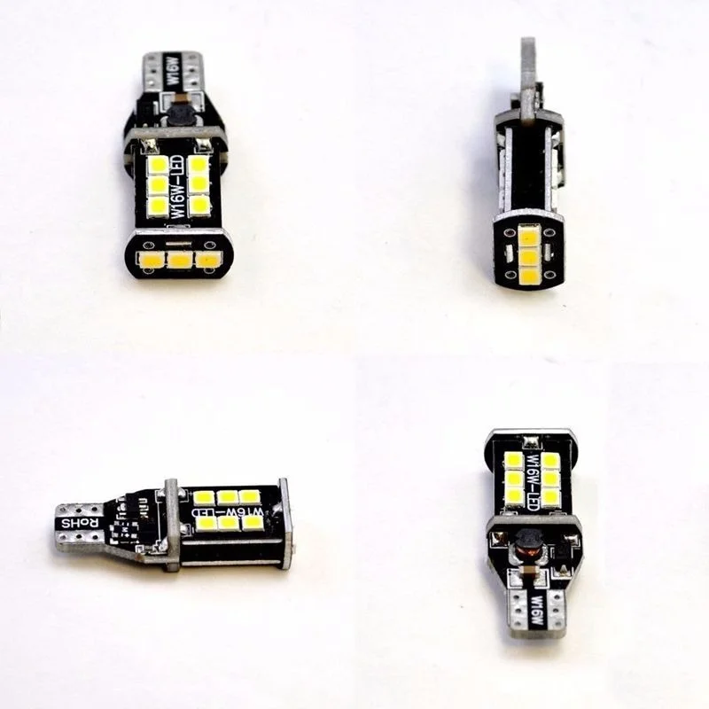 

2pcs T15 W16W WY16W 15 SMD 2835 LED CANBUS NO ERROR Car Tail Bulb Light Auto Lamp yellow amber