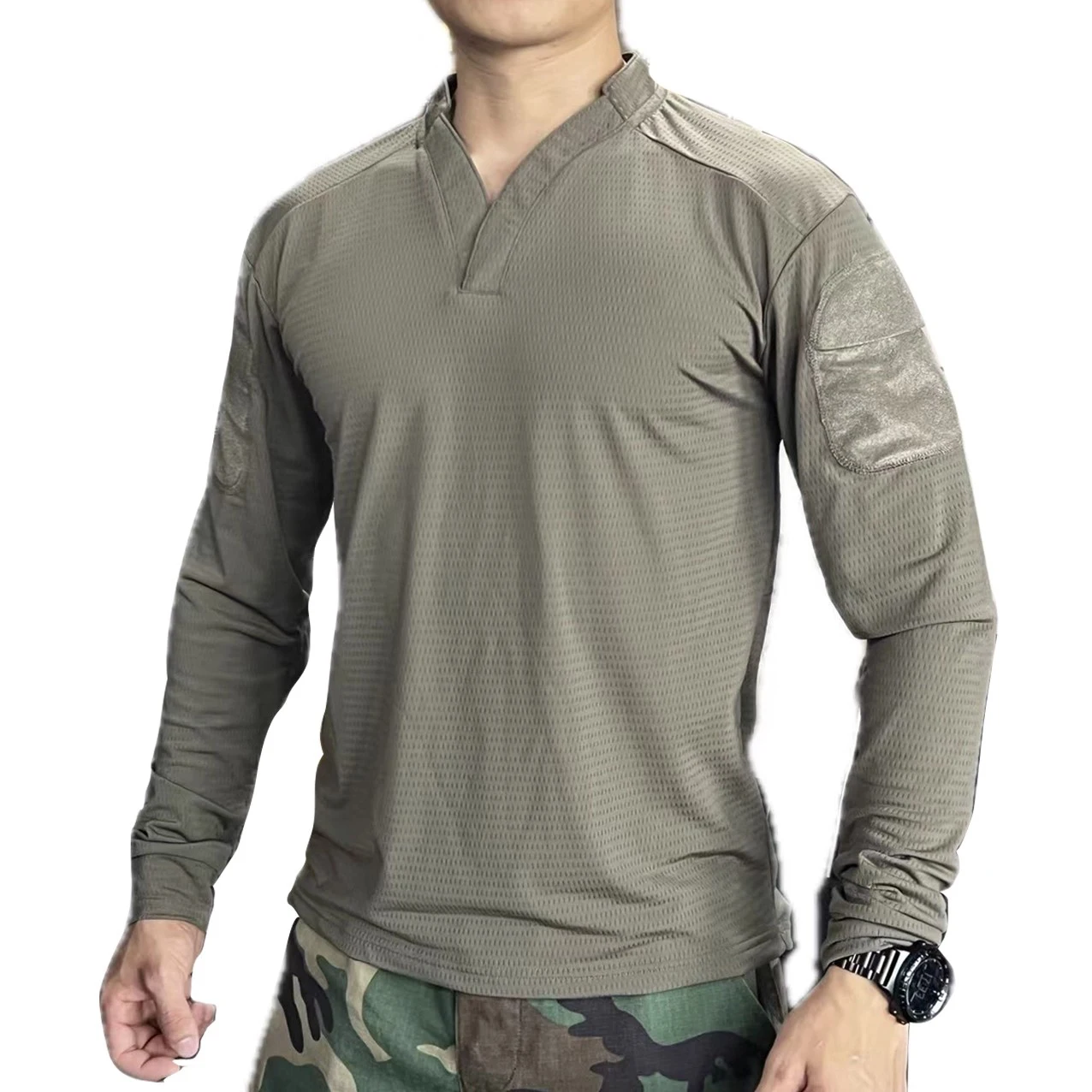 Enhanced Tactical Rugby Style Quick-Dry Long Sleeve Shirt in Ranger Green