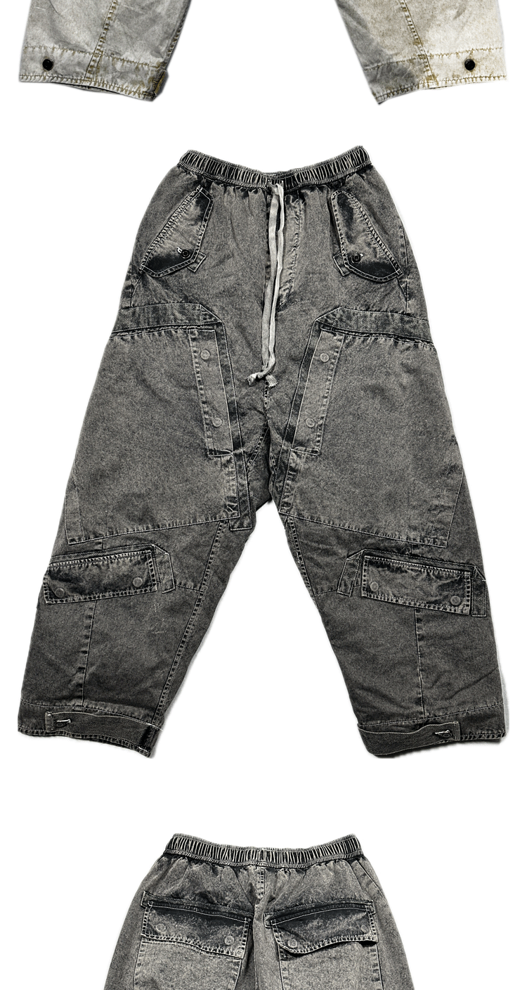 Description Picture 4 of itemDistressed Design Designer Brand High-End Men's Wasteland Style Trousers Casual Pants Overalls Women