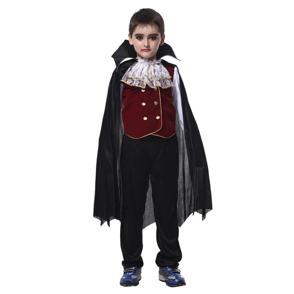 

Halloween Costume For Kids Vampire Costume Count Dracula Cosplay Children Boys Vampiress Prince Carnival Party Dress Up Clothing