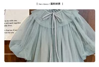 Robe en Tulle de couleur unie pour petites filles, décolleté à volants, nœud papillon au dos, manches bouffantes, jupe élégante en maille superposée 6