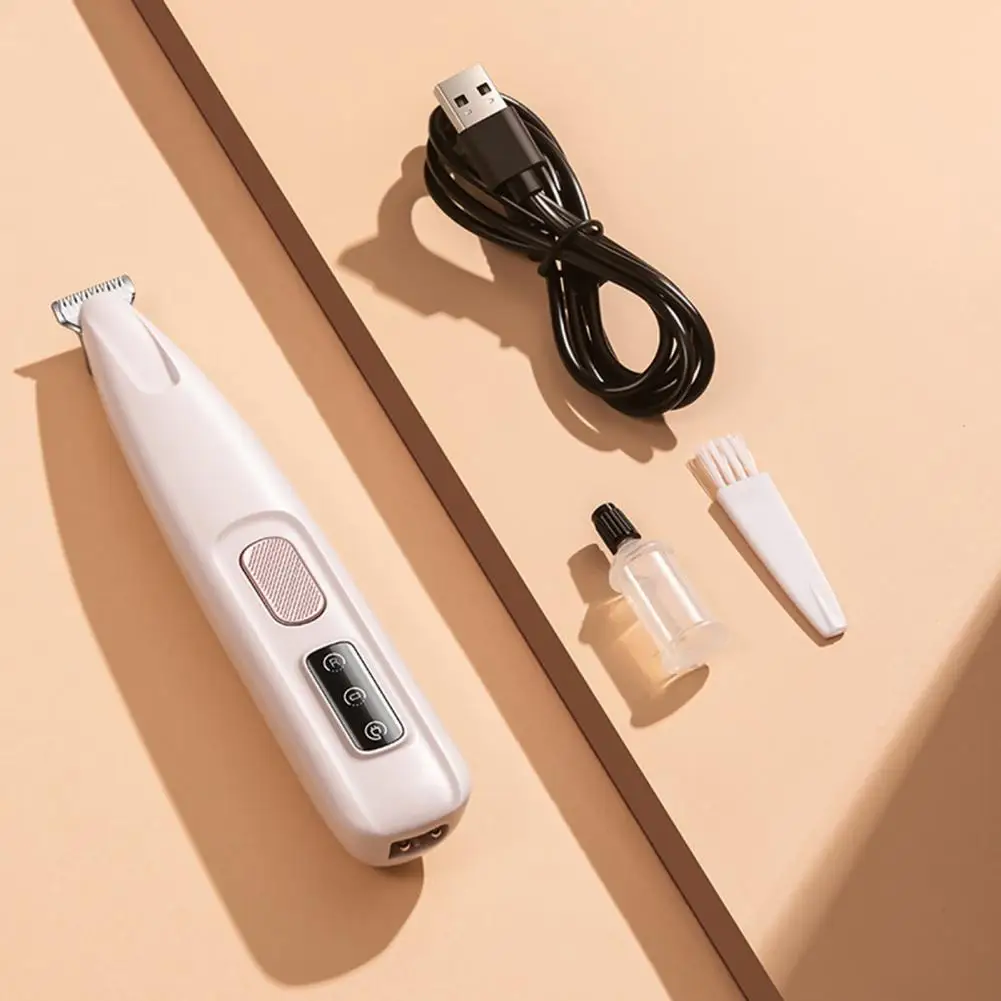 Pet Hair Trimmer with Safety Features Noiseless Pet Grooming Tool Rechargeable Dog Trimmer with Led for Quiet for Eyes Cats