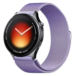 Sleek Stainless Steel Milanese Strap - 22/20mm Metal Band, Color 2 - Realme Watch 5 (Lavender purple)