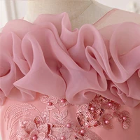 Robes d'été pour bébés filles, robe de princesse tendance en Tulle à volants, sans manches, à fleurs, pour anniversaire, robe de mariée 3