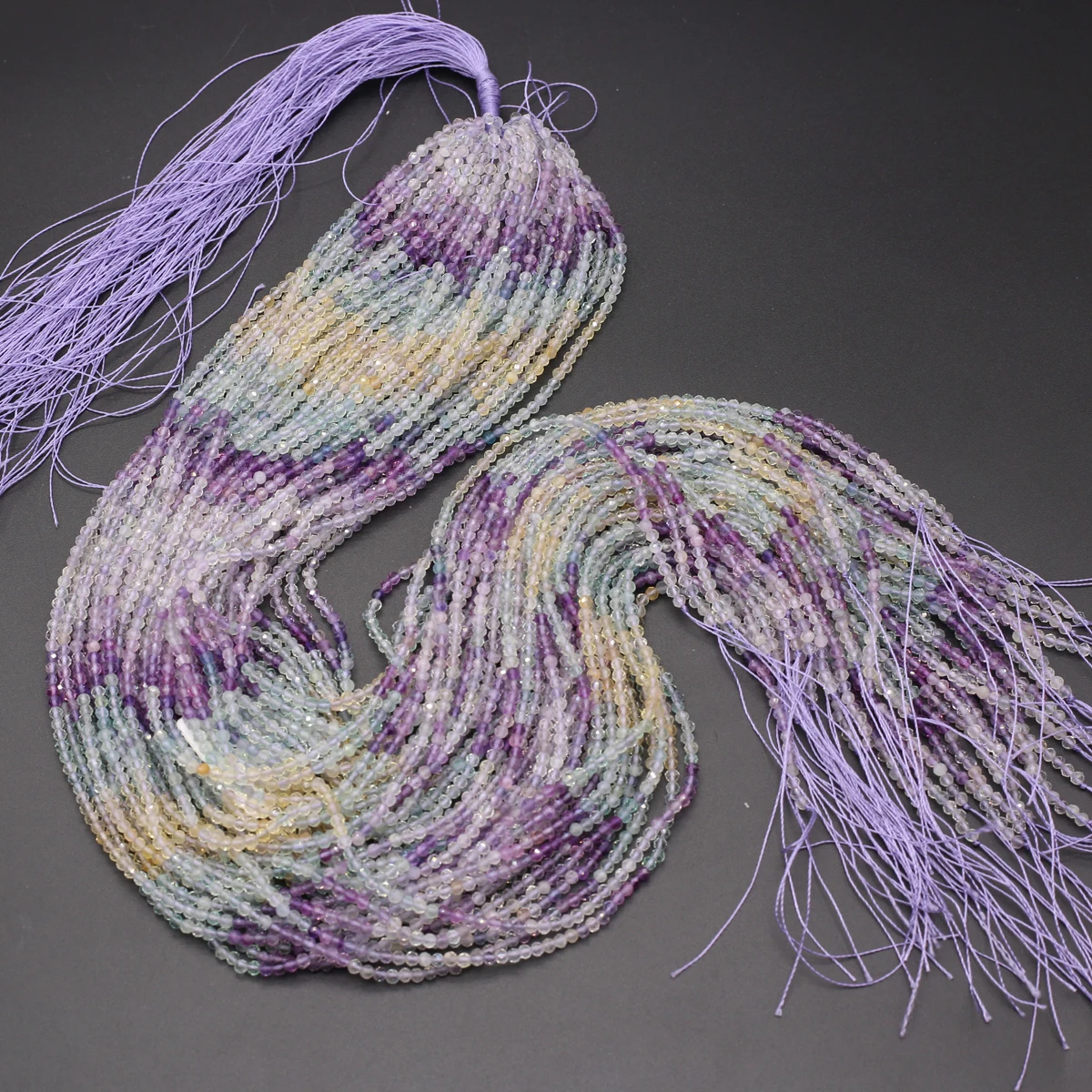 5 Strings Wholesale Natural Stone Fluorite Loose Spacing Beaded Jewelry Making DIY Necklaces Bracelet Earrings Accessories