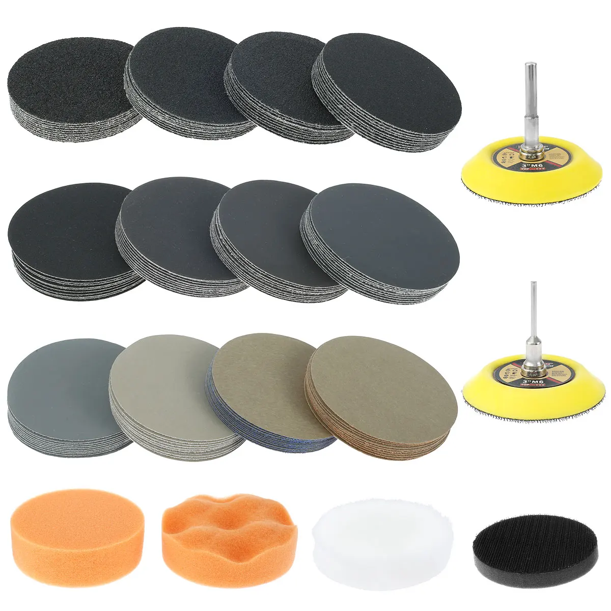 Wet Dry Sandpaper Sanding Disc 400-10000 Grit Hook Loop Round Disk Sand Sheet pad for Wood | Инструменты