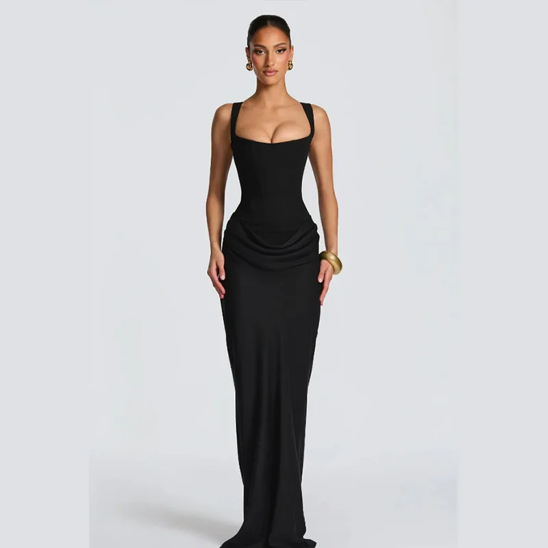 Women Sexy Luxury Party Maxi Dress Elegant High Neck Sleeveless Slim Fit Long Robe 2026 New Shinny Chic Lady Wedding Guest Dress S4d50b9215f3847e28b81e70632944b50m
