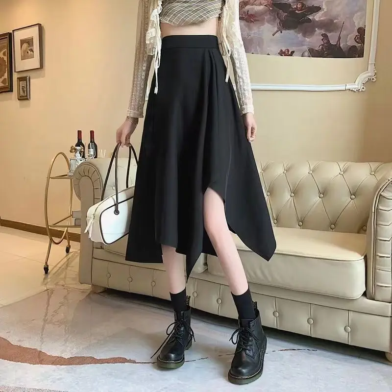 Ladies Elegant A-line Long Summer Korean Style Streetwear All-match Loose Women Casual Skirt