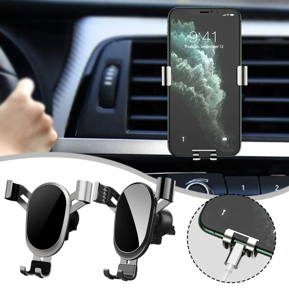 

Car Phone Holder Smartphone Mount Gravity Car Air Outlet Clip Stand No Magnetic Support in Car For iPhone Samsung Hu I6L0