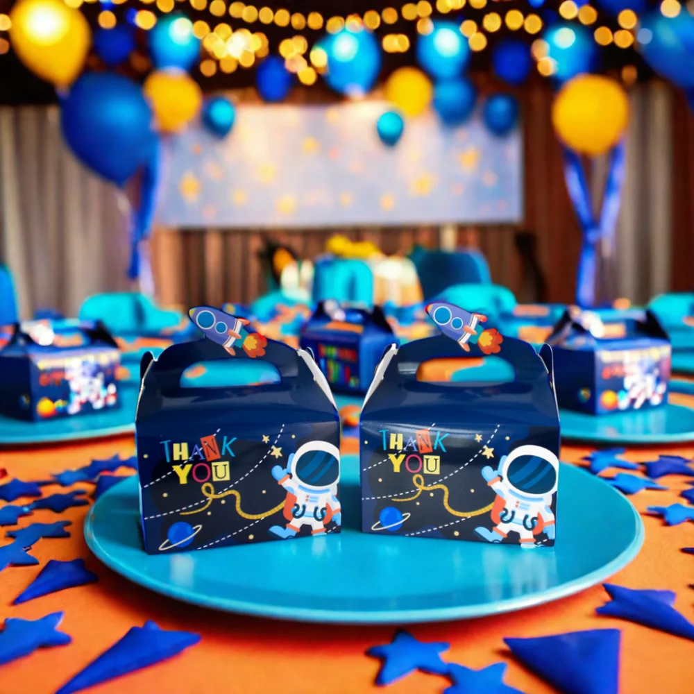 12 Stück Weltraum-Astronauten-Partytüten mit Aufklebern, Süßigkeiten-Beutel für Kinder, Weltraum-Themen-Geburtstagsparty – Detail 5