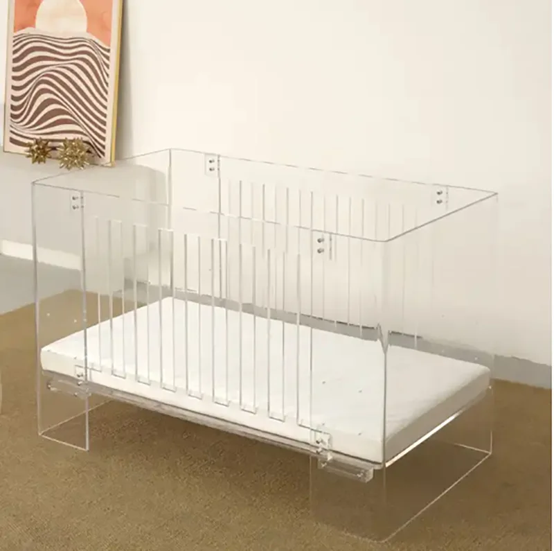 Cross border transparent acrylic crib breathable crib for bedside