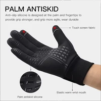 Automne hiver gants de cyclisme en plein air salle de sport Fitness sport course chaud écran tactile gants antidérapants gants de moto hommes noir 5