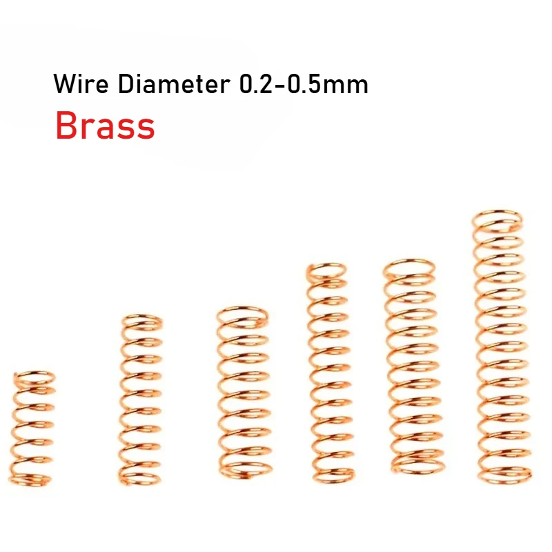 10pcs Wire Diameter 0.2-0.5mm Brass Small Spring Copper Wire Conductive ...