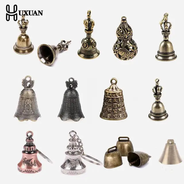 Brass Handicraft Die-casting Drop Magic Bell Key Car Button Wind Bell Tibetan Bronze Bell Creative Gift Home Decoration Pendant 1