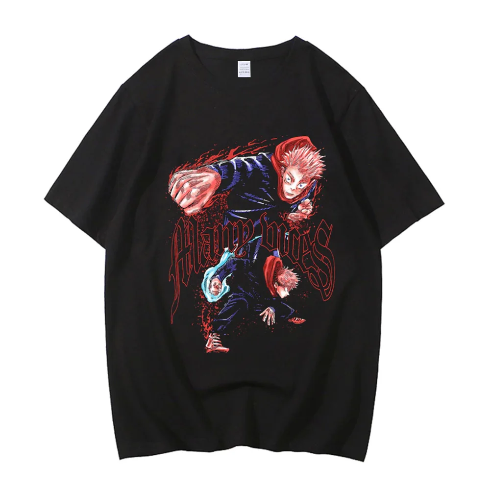 Jujutsu Kaisen Retro Streetwear Unisex Graphic Tee - 100% Cotton Casual Japan-Style Shirt