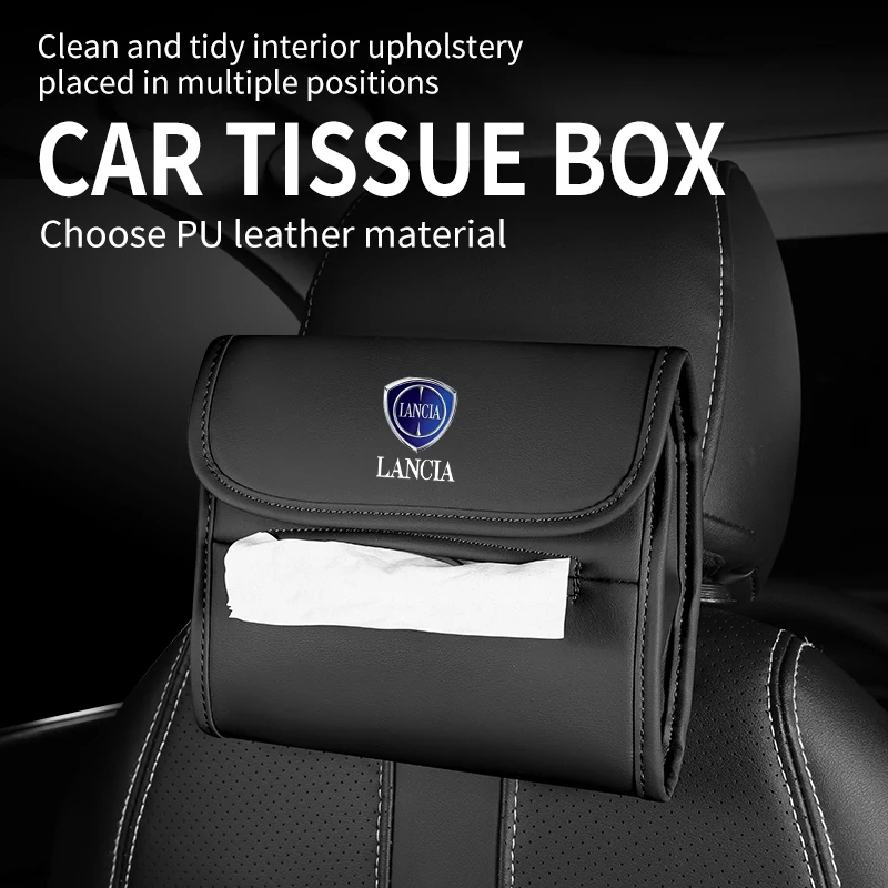 Per Lancia Delta Stratos Y Phedra Thema Ypsilon Musa Nera Automobile Tissue Box Creativo Car Chair Back Hanging Scatola Di Carta Velina