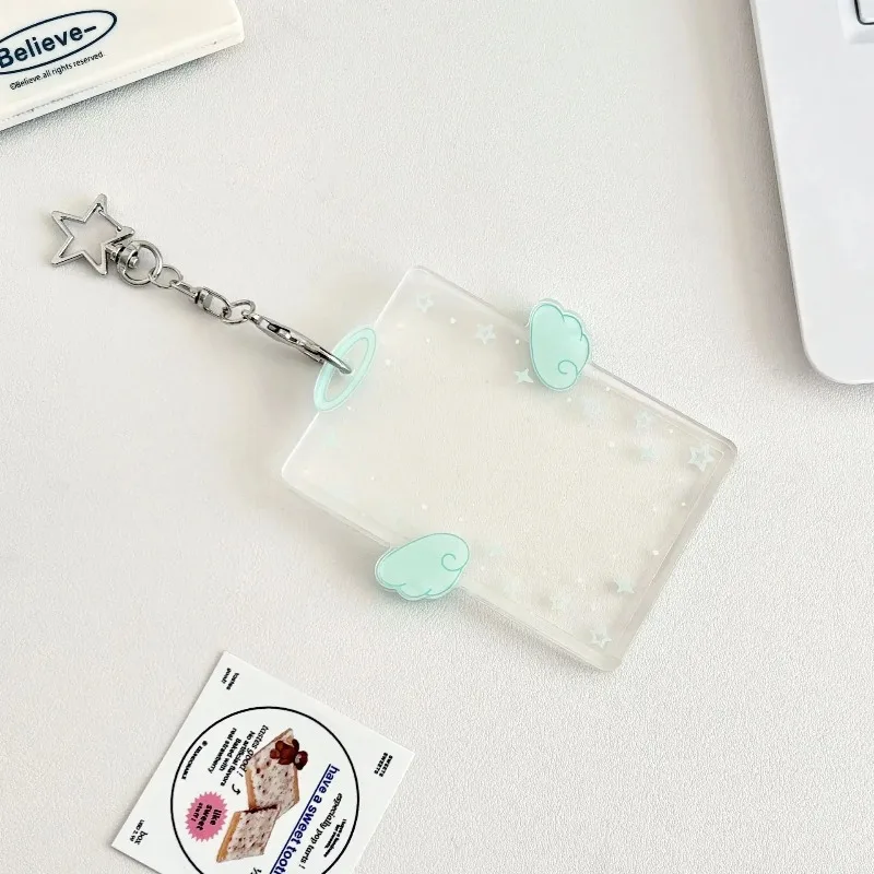 Card Clip, Keychain Sleeve, Transparent Acrylic Badge ID, Album Photo Frame, Convenient and  Practical  for  Going  Out