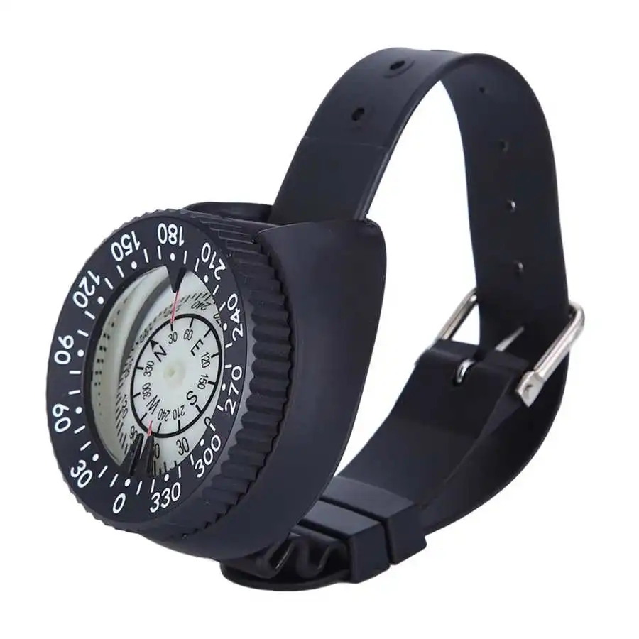Description Picture 3 of itemWaterproof Diving Compass Portable Underwater Ourdoor Activities Compass with Watchband Luminescent Dial