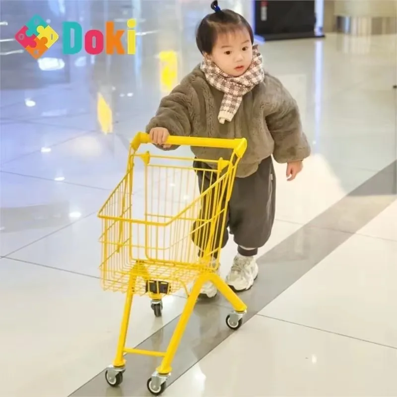 Foldable Baby shopping cart children's supermarket shopping cart play house trolley multi-color trolley supermarket toy