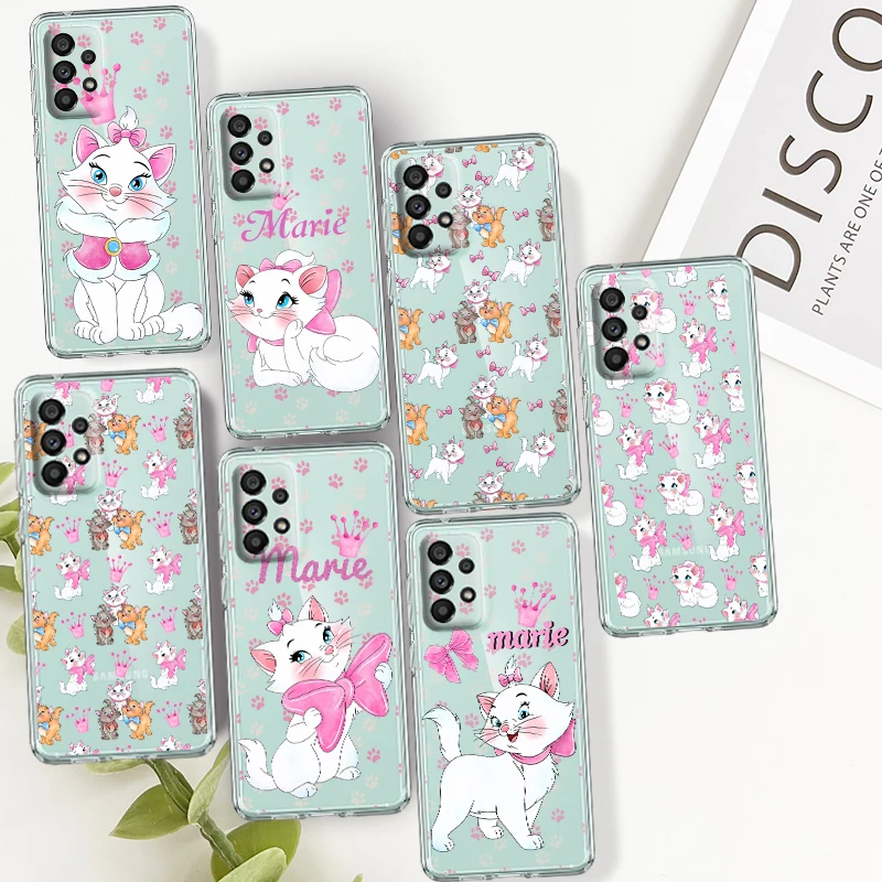 

Marie Cat Anime For Samsung A14 A54 A34 A73 A53 A33 A23 A13 A32 A72 A52 A32 A22 A03 Silicone Transparent Phone Case Coque Capa