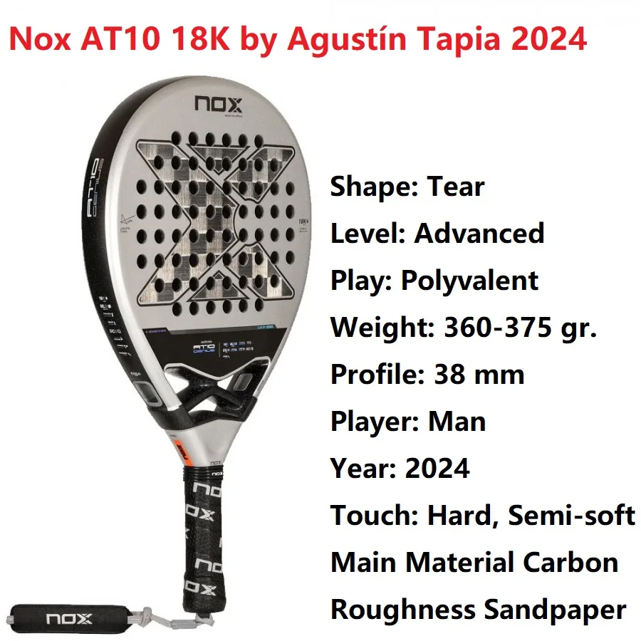 Padel Racket 3K Carbon Fiber Eva Soft Memory Shape Rough Surface High Balance Without Bag