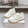 Spring 2025 New Arrival: Genuine Leather Thick-Soled Fashionable and Versatile Casual White Sneakers for Women, Inspired by Forr