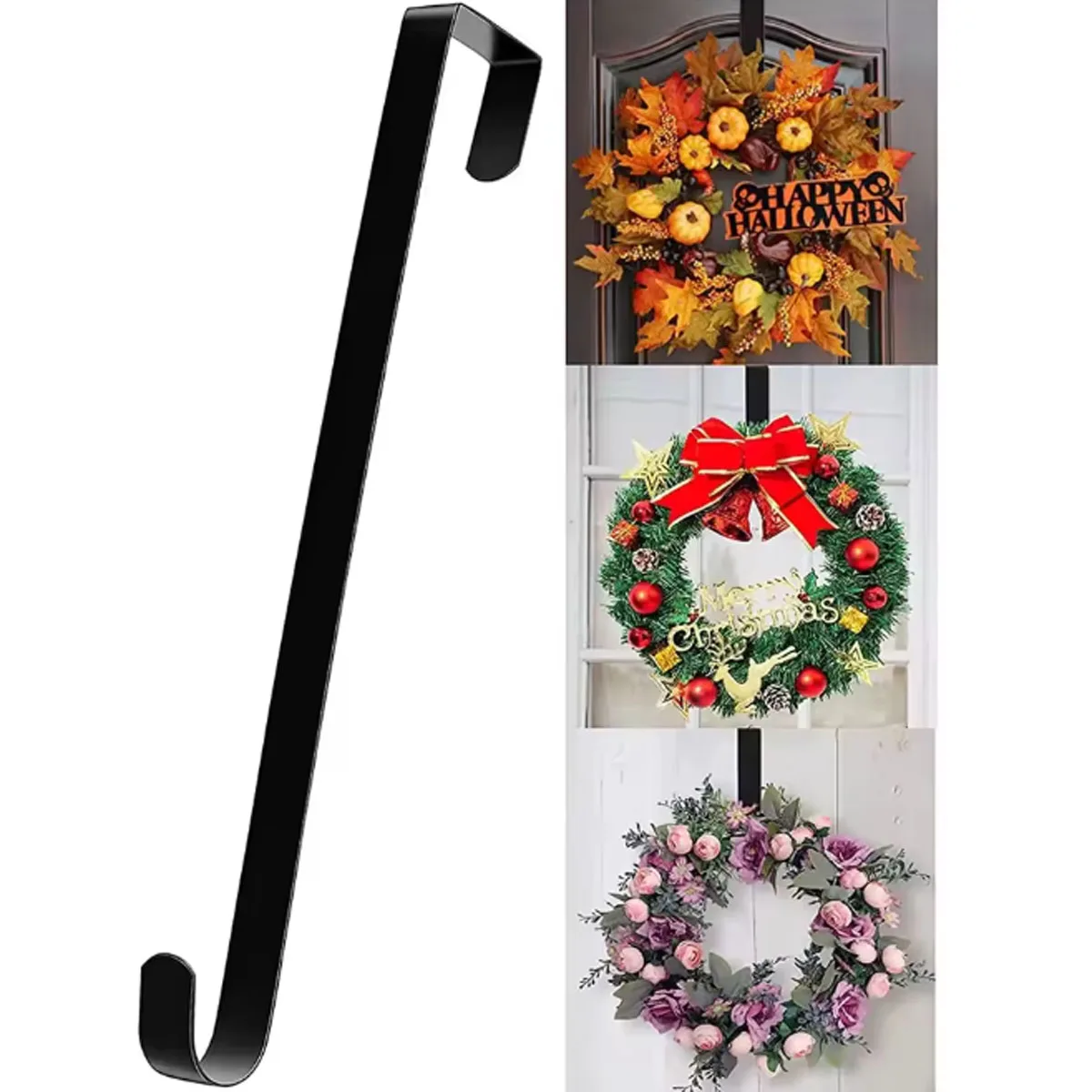 Christmas Wreath Hook Metal Door Hanger