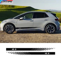 2PCS Car Body Door Side Skirt Sticker For Volkswagen ID.3 pro S Racing Sport Stripes Customized Accessories DIY Vinyl Decals