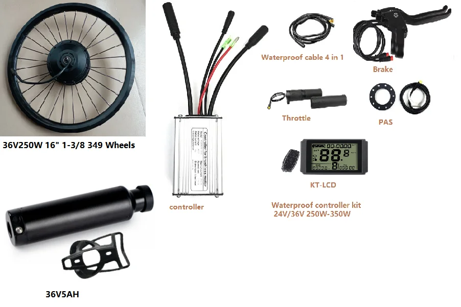 

Suitable for 74mm Brompton Bike Motor AKM Motor 36V250W Front Hub Motor Fork Size 74mm with 16inch 349wheel Rim