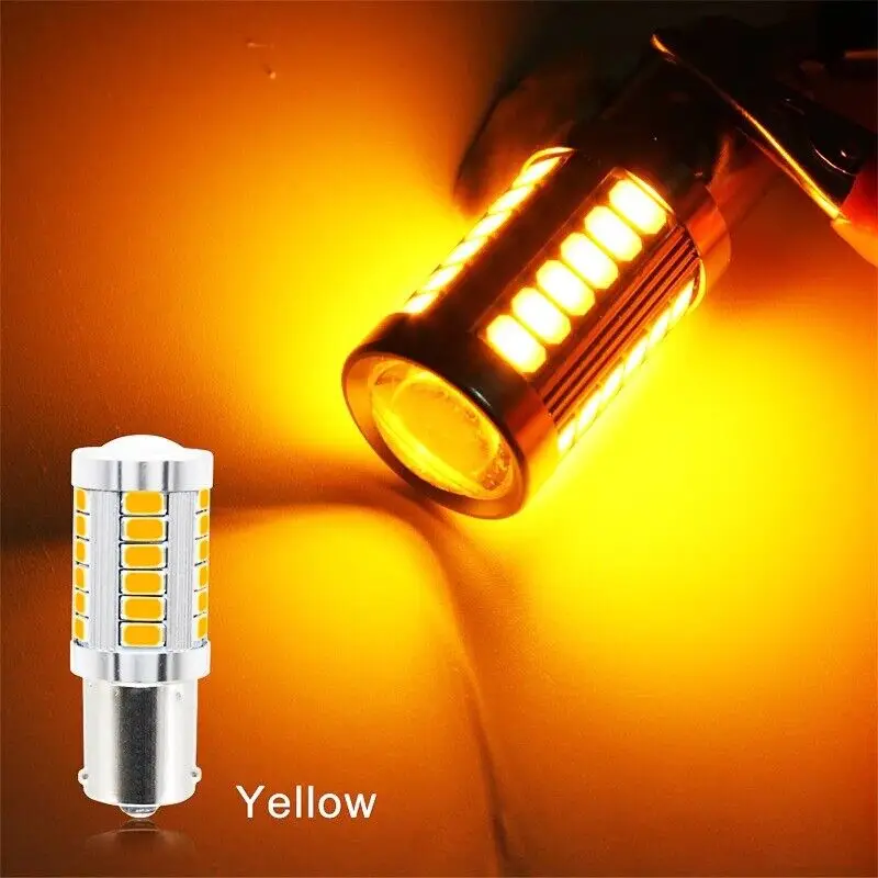 Lot De 2 Ampoules LED PY21W Orange - 8W COB, 12V - Pour Clignotants Et Feux De Position