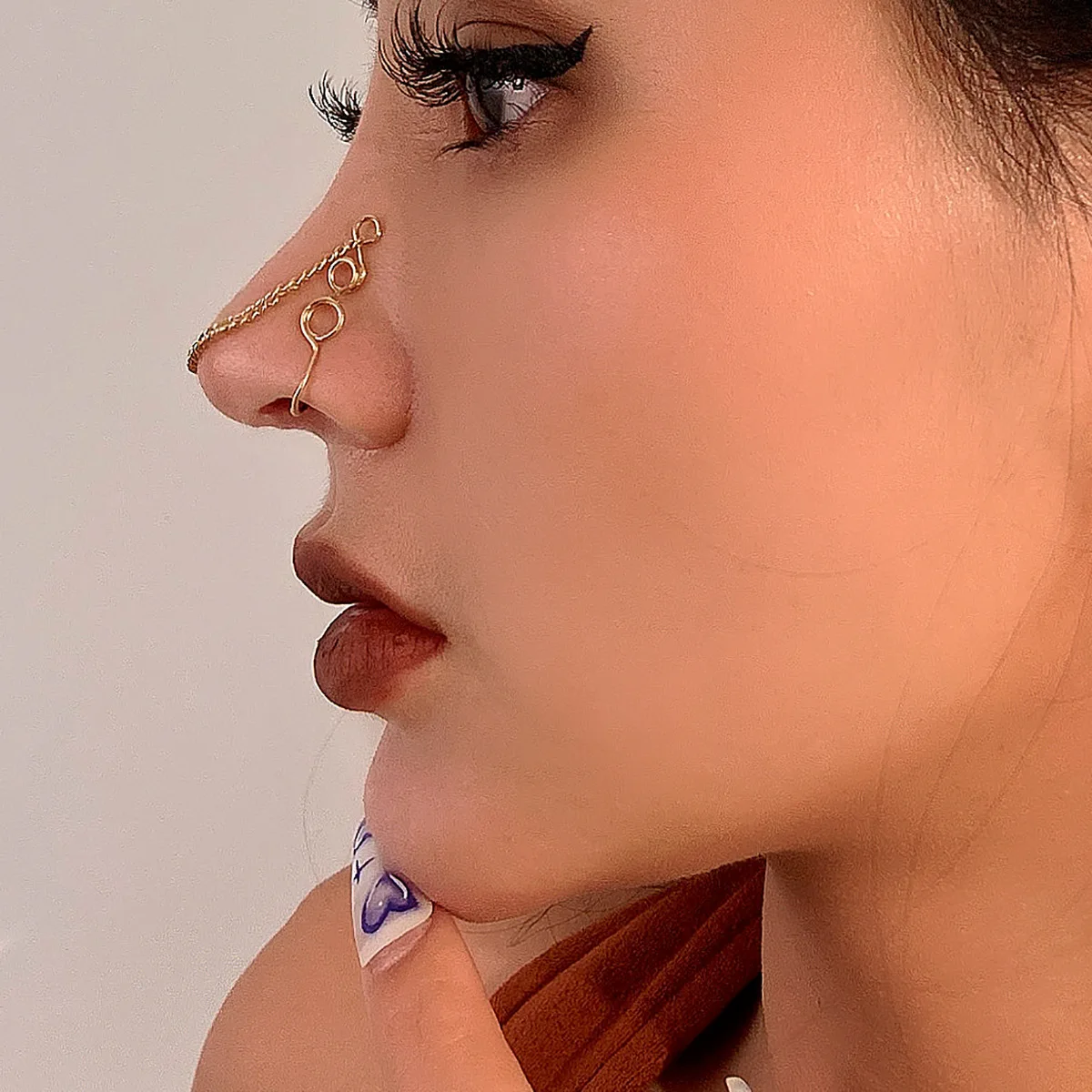 Nose Cuffs Piercing Jewelry, Fake Nose Ring Chain