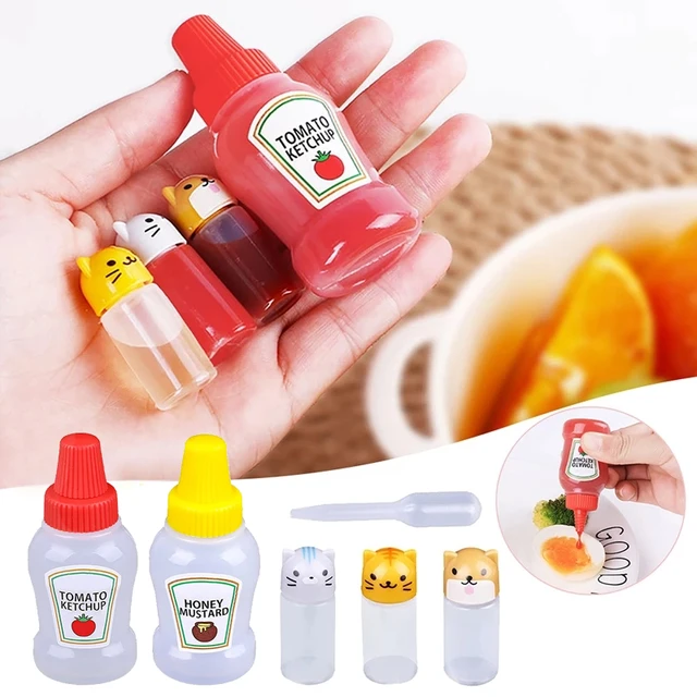 1set Mini Seasoning Sauce Bottle Cute Cartoon Mini Sauce