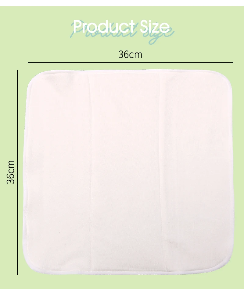 Naughtbaby Trifold Diaper Insert Bamboo Cotton Baby Ecological Diaper Cloth Pocket Nappy OS Fast Absorbency Washable 36x36cm