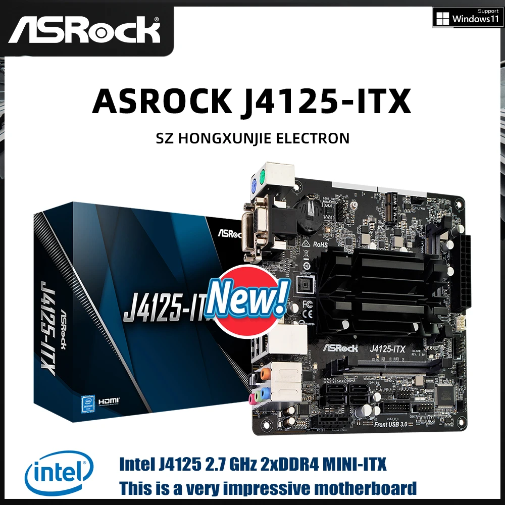 ASROCK 新しい J4125-ITX ボックス Mini-ITX マザーボード CPU