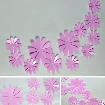 Flowers Wall Stickers Kitchen Tile Flower Switch Sticker Bedroom Decor Livingroom Wall Decals for Home 12 PCs/Set