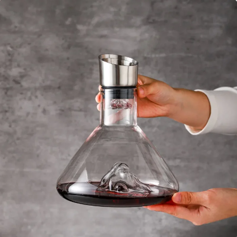 Wine Decanter Quick Waterfall Iceberg Handmade Home Crystal Wine Pourer Carafe Thickened Dispenser Pot Bar Accessories wine aerator pourer whiskey decanter set wine aerator decanter
