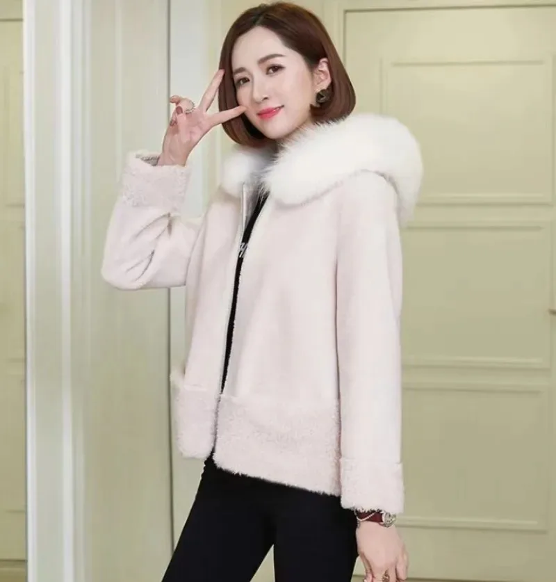 Women Faux Fur Coat Imitation Fox Plush Jacket 2024 Winter Fashion Casual Jacket Women Short Women's Clothing Winter Coat