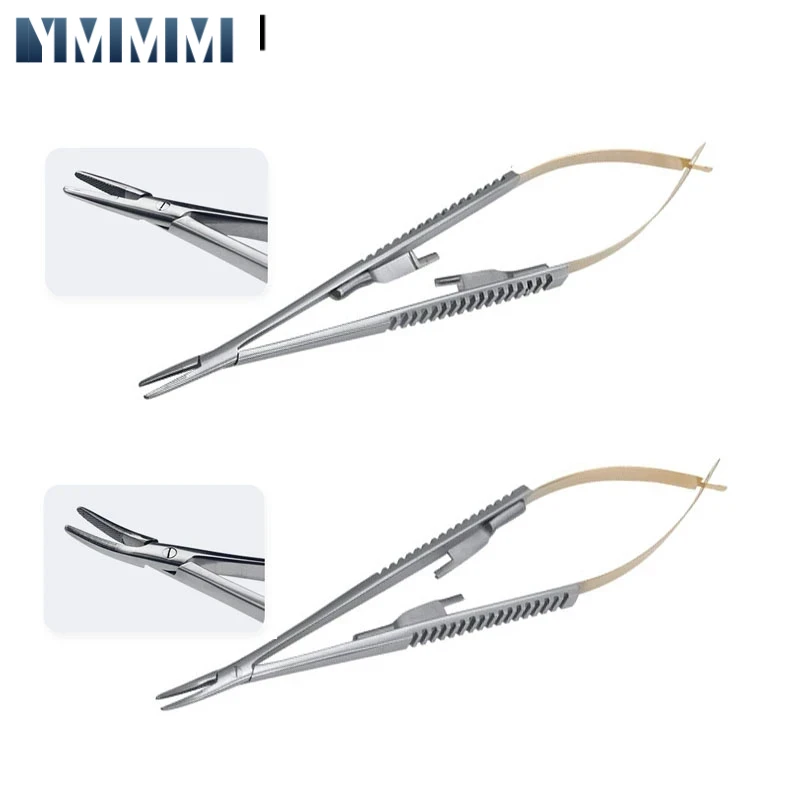 

Dental Orthodontic Implant Castroviejo Needle Holders TC Head Straight / Curved 14cm/16cm Surgical Dentistry Tool