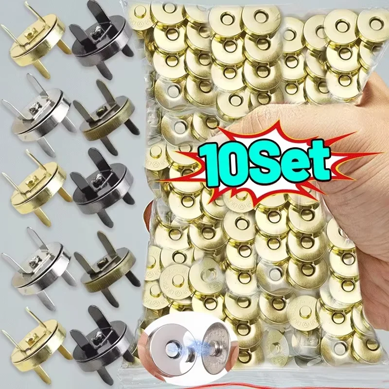 12-40pcs Invisible Magnetic Fastener No-stitch Bag Buttons Wallet Coat Handbags Magnetic Buckle Metal Luggage Parts Accessories