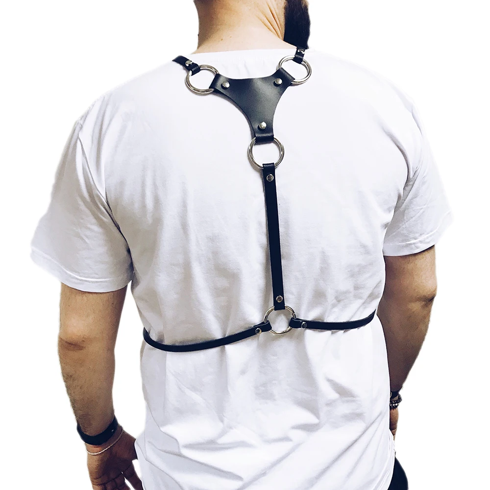 Rave Costume Gothic Leather Tops Fetish Men Gay Chest Harness Belts Adjustable Bondage Cage Body Harness Strap Punk for BDSM