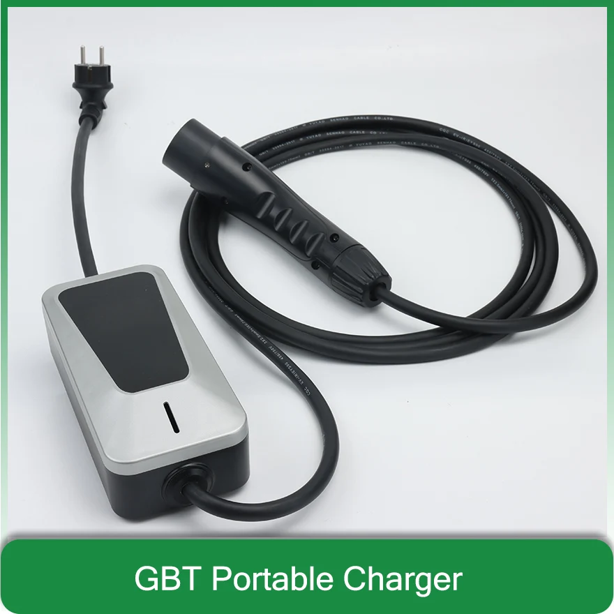 

EU Schuko Plug GBT Portable EV Charger 16A 3.5KW Adjustable Chinese Electric car vehicle Charging cable 220V controller wallbox