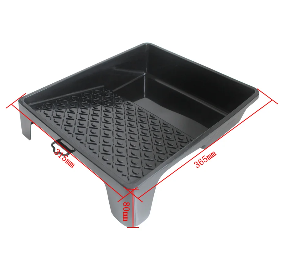 Decorative wall paint tray Decorative tools Black plastic paint tray Roller brush tool 10 inches 35*30*7.5cm