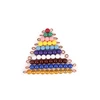 Montessori Math Counting Toys Plastic Gold Pearl Square Beads Colored Beads Wooden Tray Toy Kindergarten Preschool Educational 1