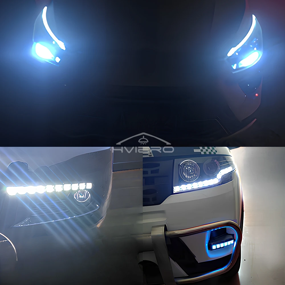 자동차 주간 야간 주행등, 6LED 자동 SMD 12V 장식 유연한 고출력 램프 스트립, 화이트 블랙 쉘 슈퍼 브라이트 전구