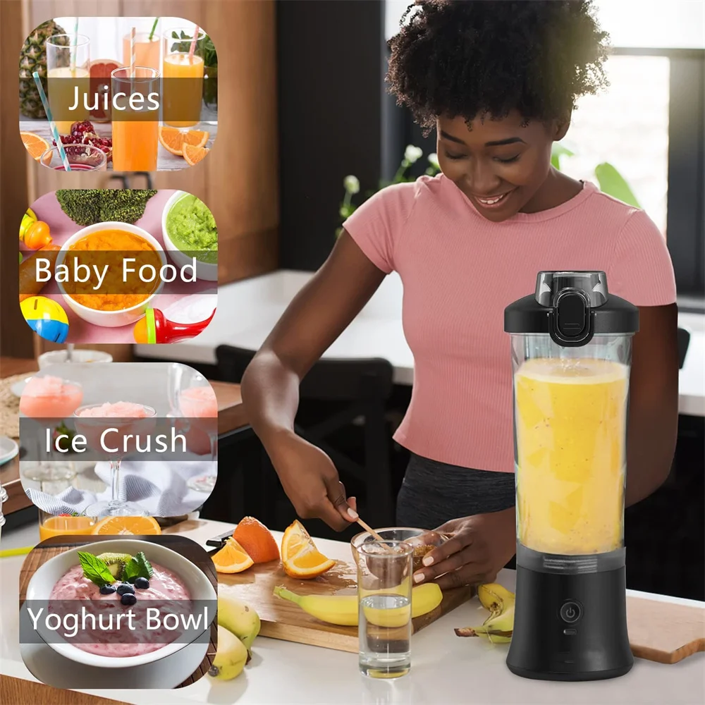 Smoothie Blender with 6 Sharp Blades, Personal Mini Blender for Shakes and  Smoothies with 3 Adjustable Speeds, Small Blender for Kitchen with BPA-free