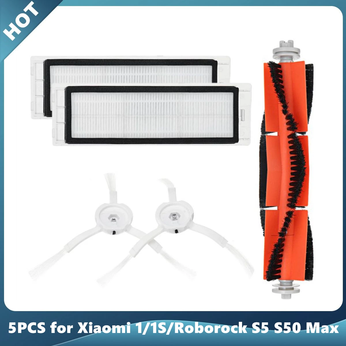 

Запчасти для робота-пылесоса Xiaomi MI 1S Roborock S5 S50 Max Mijia, фильтр НЕРА, основная и боковая щетки