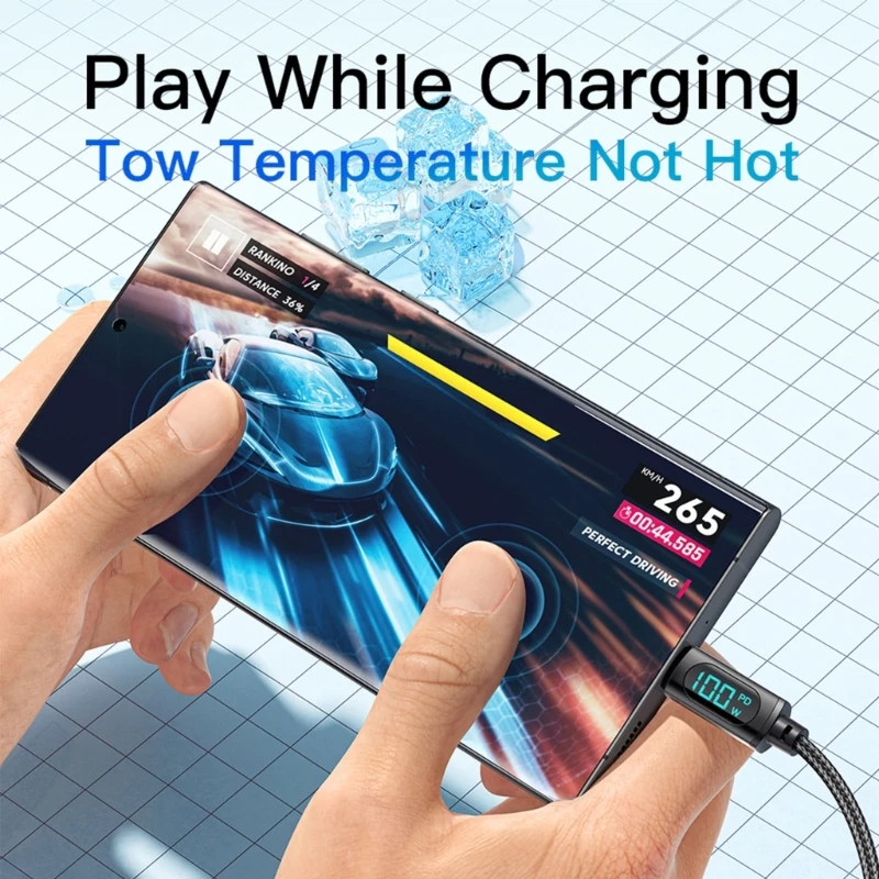 C C Pd 100w Charging Cable Display  Cable Usb Type C Pd 100w Charger - U78  100w Led - Aliexpress