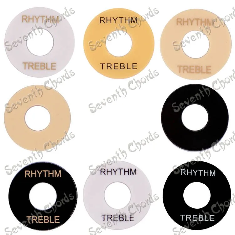 

3 Pcs 9 Color Toggle Switch Plate Selector Cover Marker Washer Rythm/treble Ring for LP Electric Guitar Replacement - Plastic