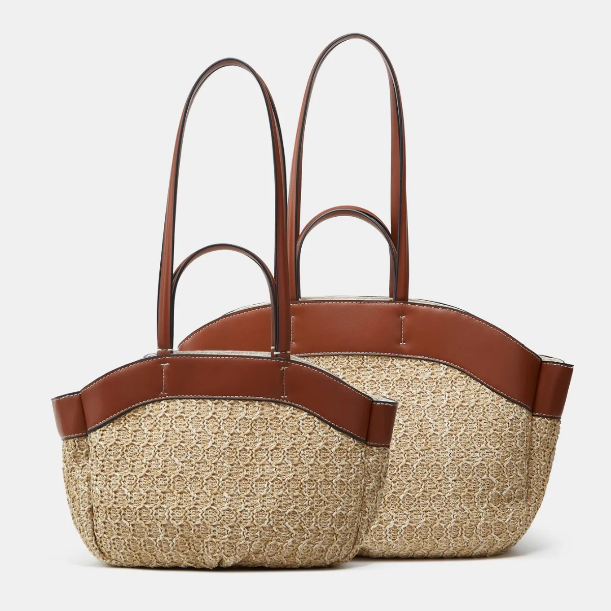 Colorful Straw Woven Beach Bag Large Capacity Underarm Basket Bag Seaside Holiday Woven Bag Spacious Women Shopper Tote Handbag